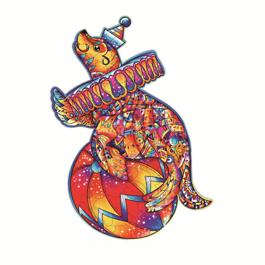 Whimsical Circus Sea Lion Wooden Puzzle