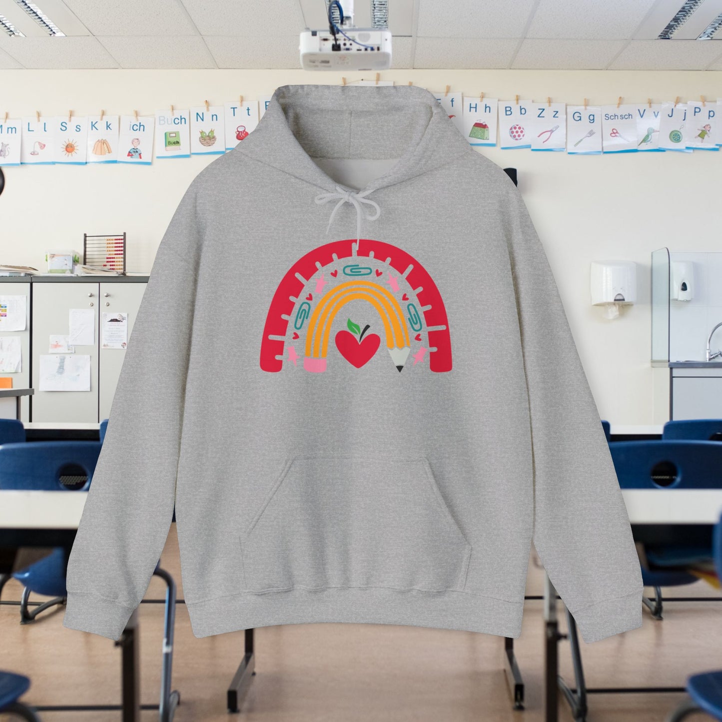 Rainbow Teacher Heavy Blend™ Hooded Sweatshirt