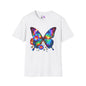Colorful Butterfly & Flowers Adult T-shirt