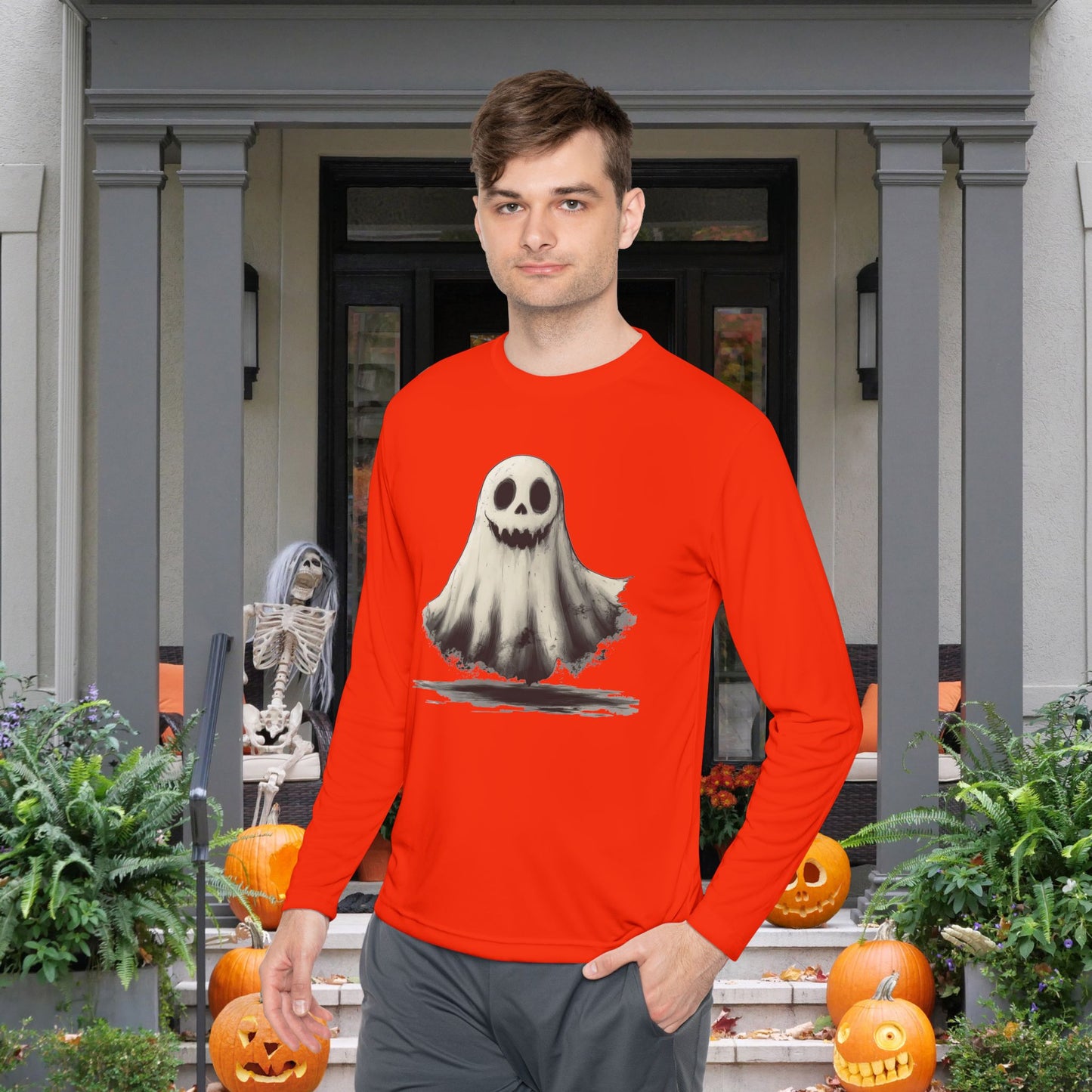 Cute Ghost Adult Long Sleeve Tee