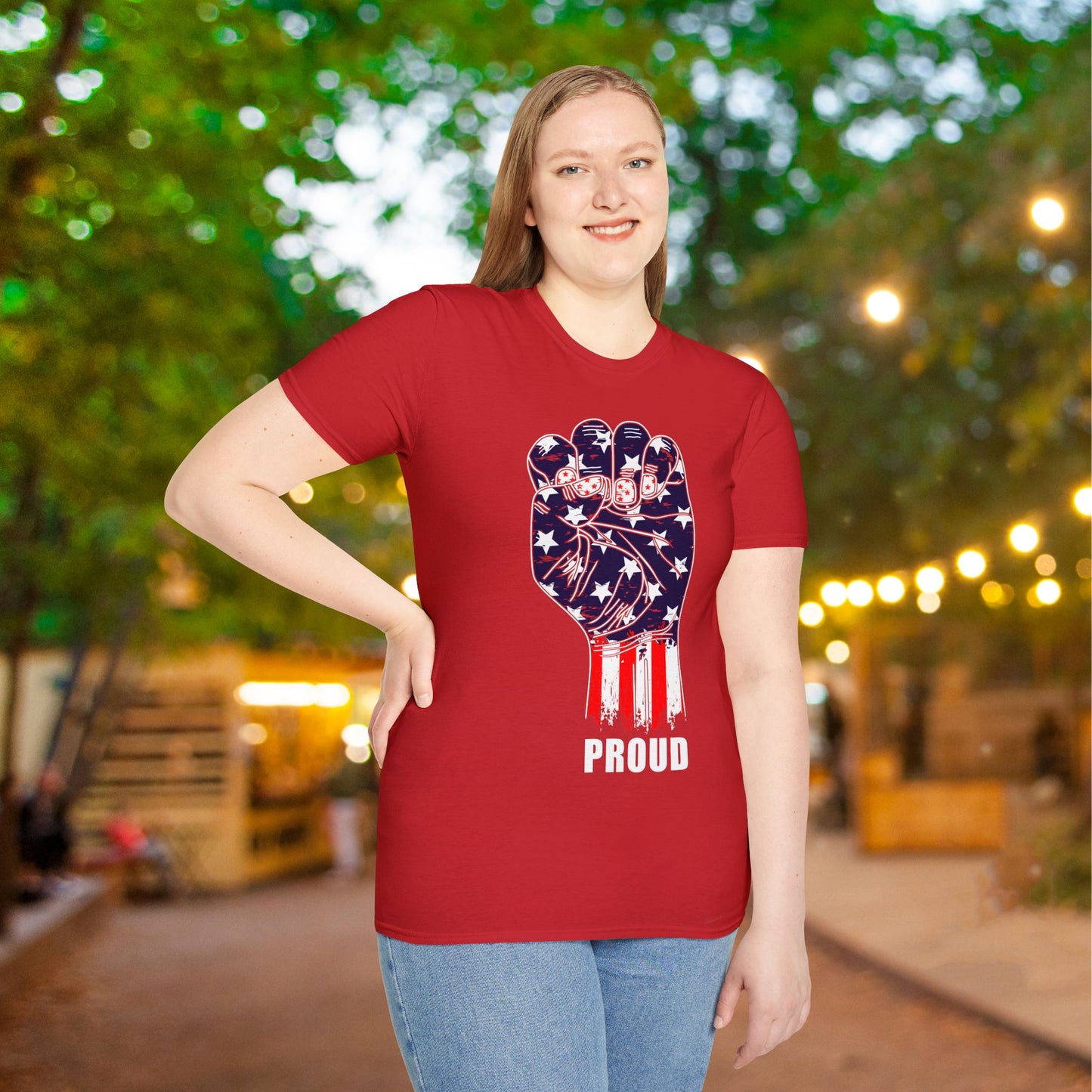 American Proud (Fist) Adult T-shirt