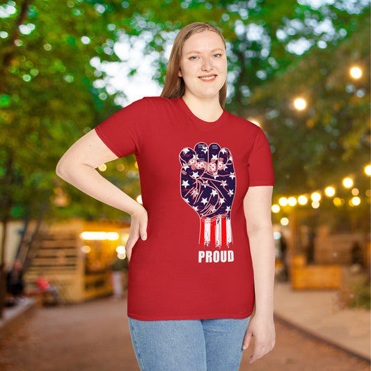 American Proud (Fist) Adult T-shirt