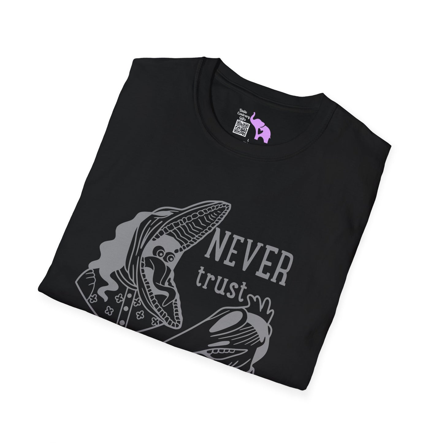 Beetlejuice Never Trust The Living Barbara & Adam Adult T-shirt