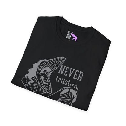 Beetlejuice Never Trust The Living Barbara & Adam Adult T-shirt