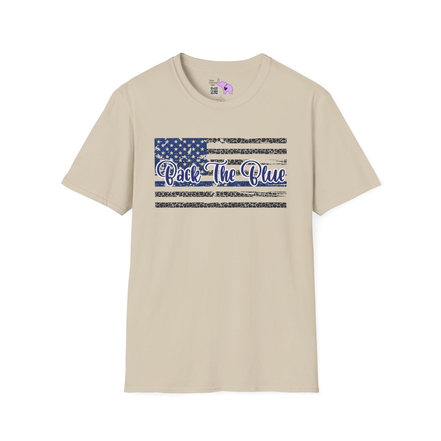 Back The Blue Distressed Flag Adult T-shirt