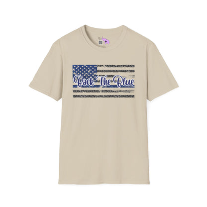 Back The Blue Distressed Flag Adult T-shirt