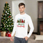 Checkered Trees Merry Christmas Adult Long Sleeve Tee