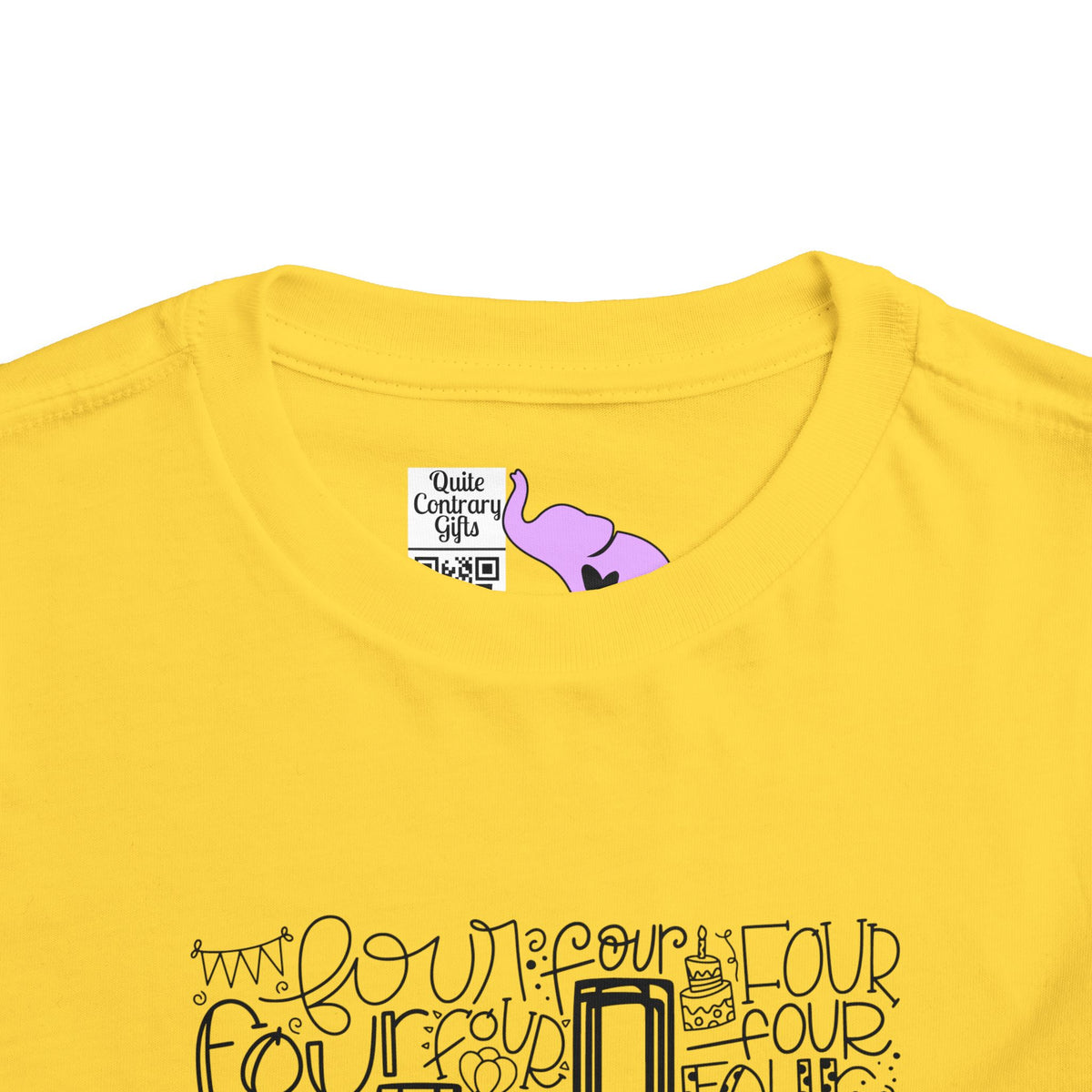 I Am Four Typography Toddler Tee