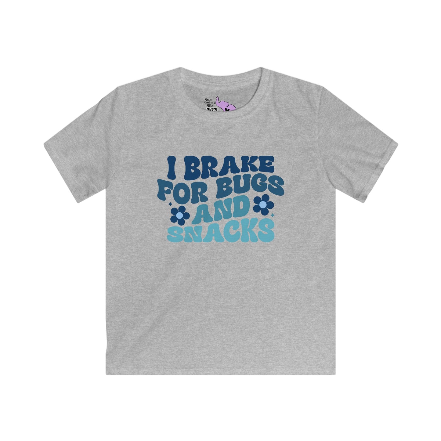 I Brake For Bugs and Snacks Youth Softstyle Tee