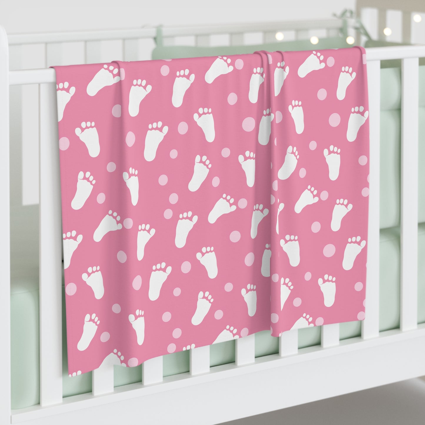 Baby Steps in Pink Swaddle Blanket