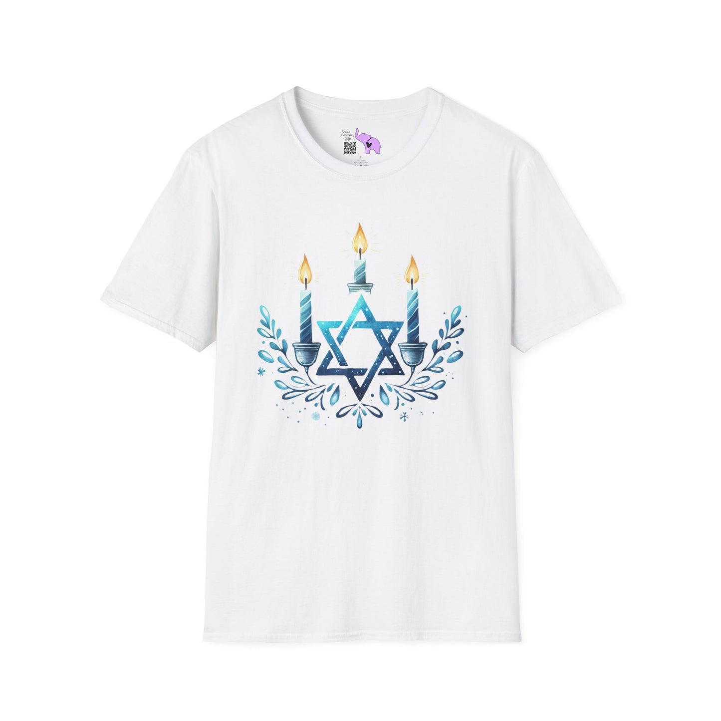 Star & Flame Hanukkah Adult T-shirt