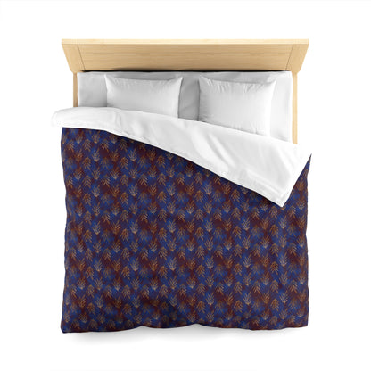 Midnight Gilded Leaves Microfiber Duvet Cover