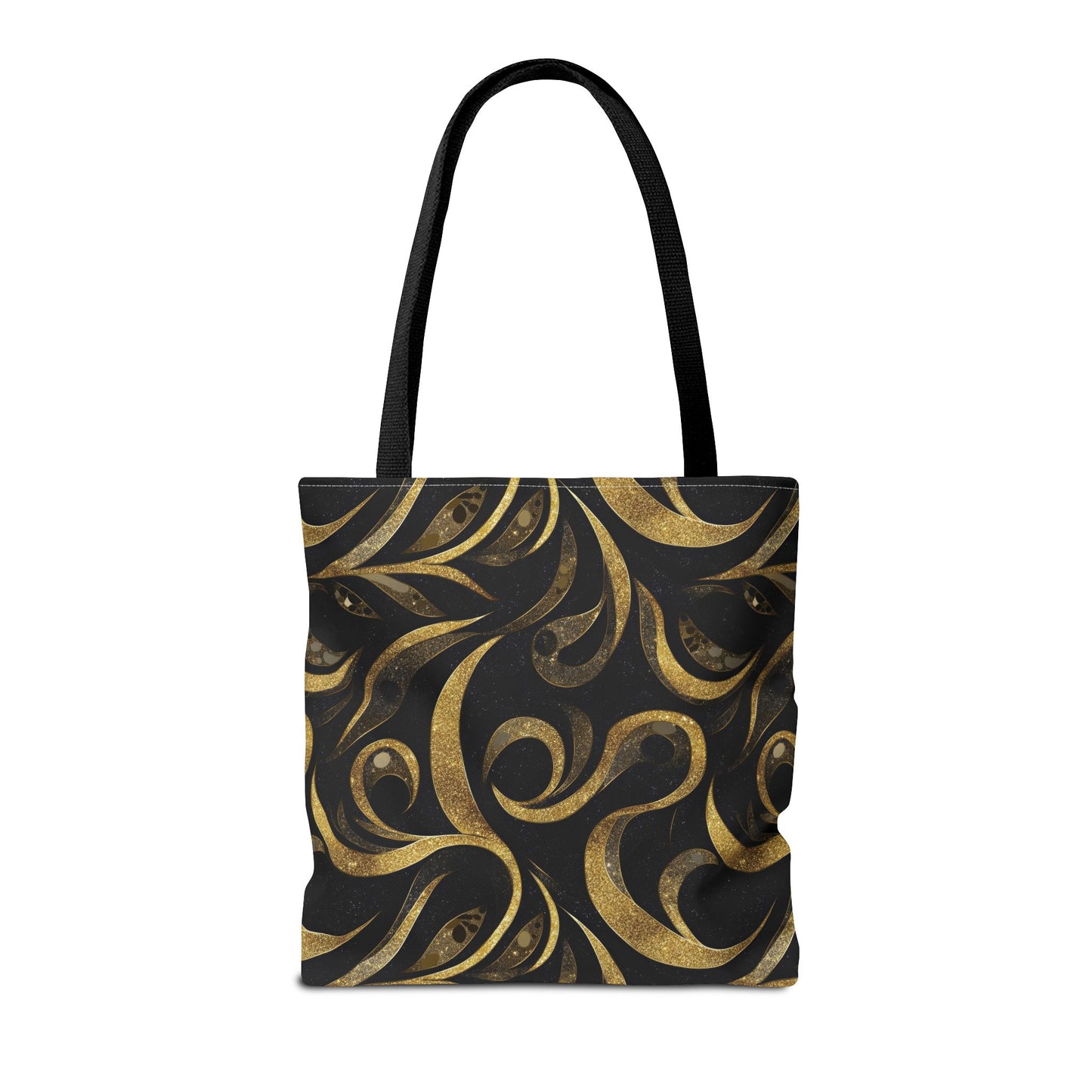 Golden Noir Swirl Canvas Tote Bag