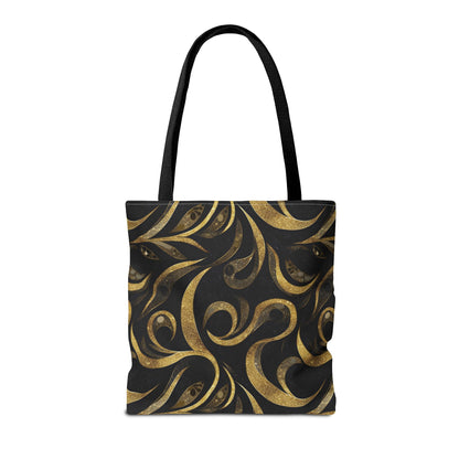 Golden Noir Swirl Canvas Tote Bag