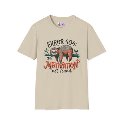 ""Error 404: Motivation Not Found (Sloth on Branch) Adult T-shirt