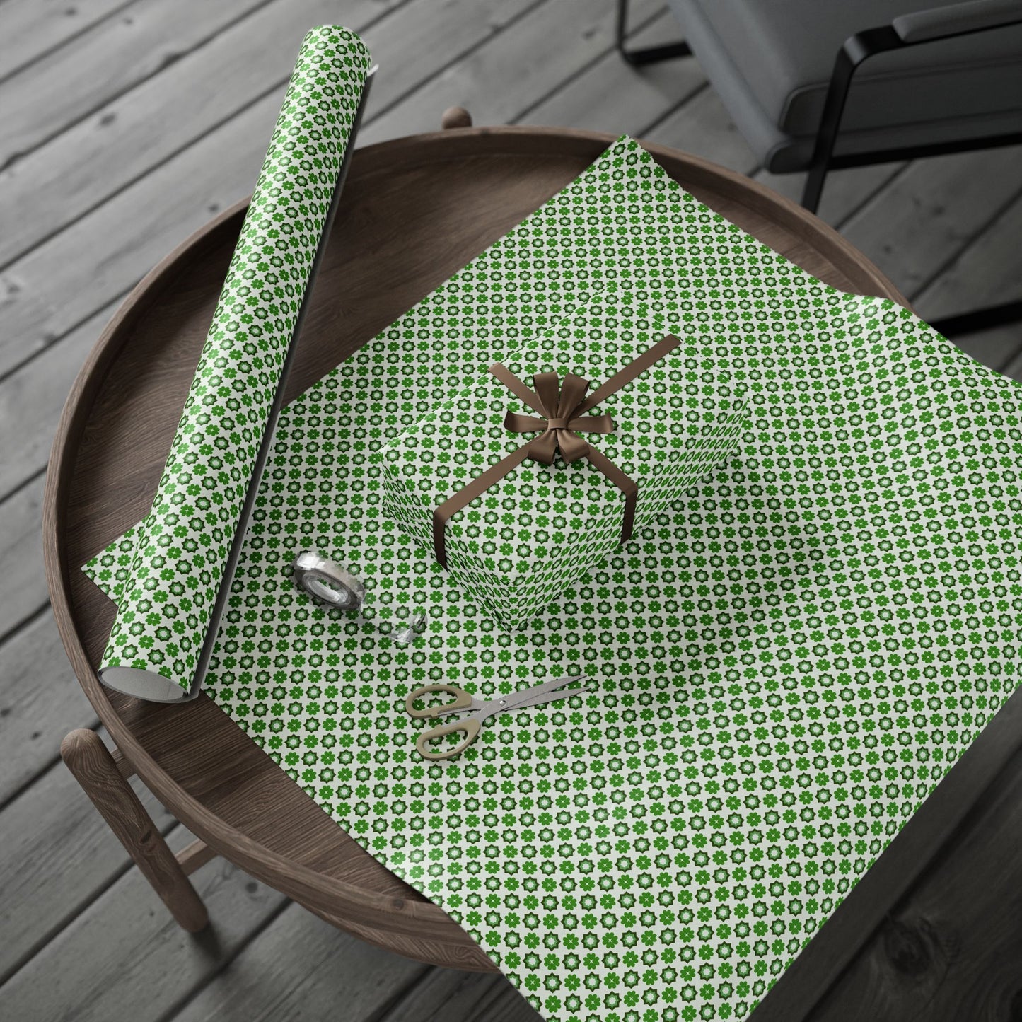 Emerald Star Garden Wrapping Paper