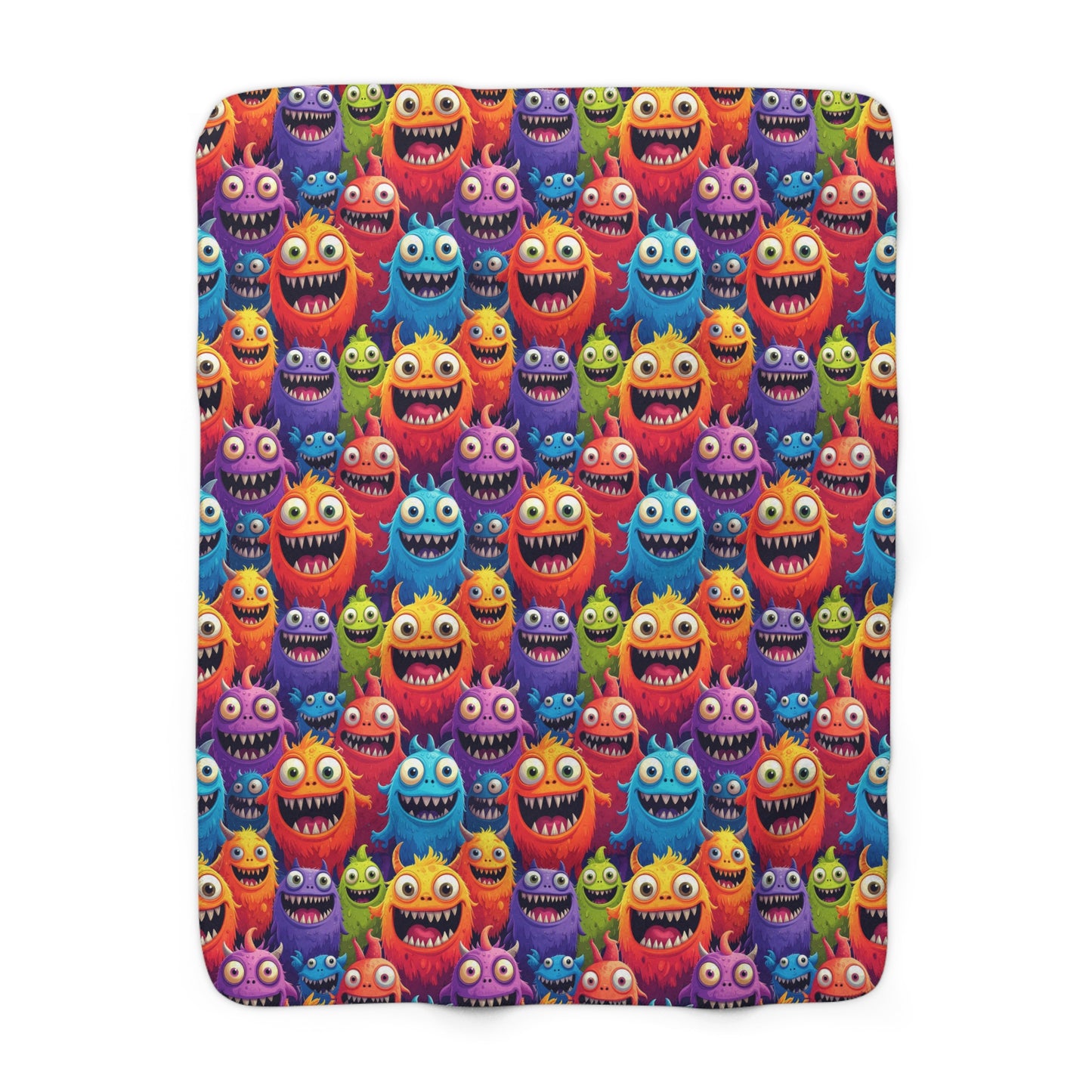 Happy Little Monsters Sherpa Fleece Blanket