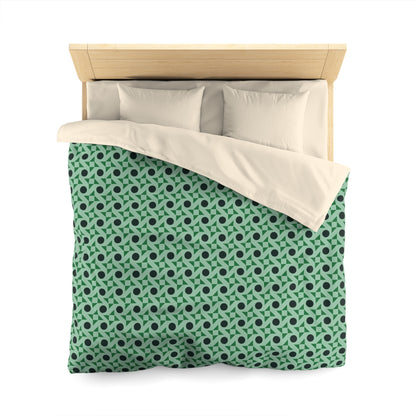 Emerald Pinwheels Microfiber Duvet Cover