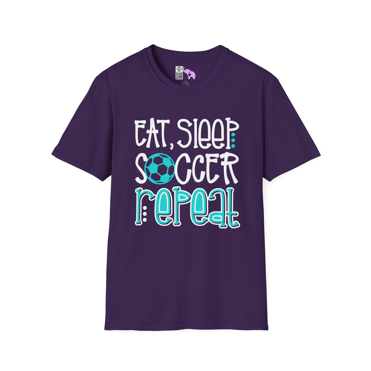 Eat Sleep Soccer Repeat (Teal) Adult T-shirt