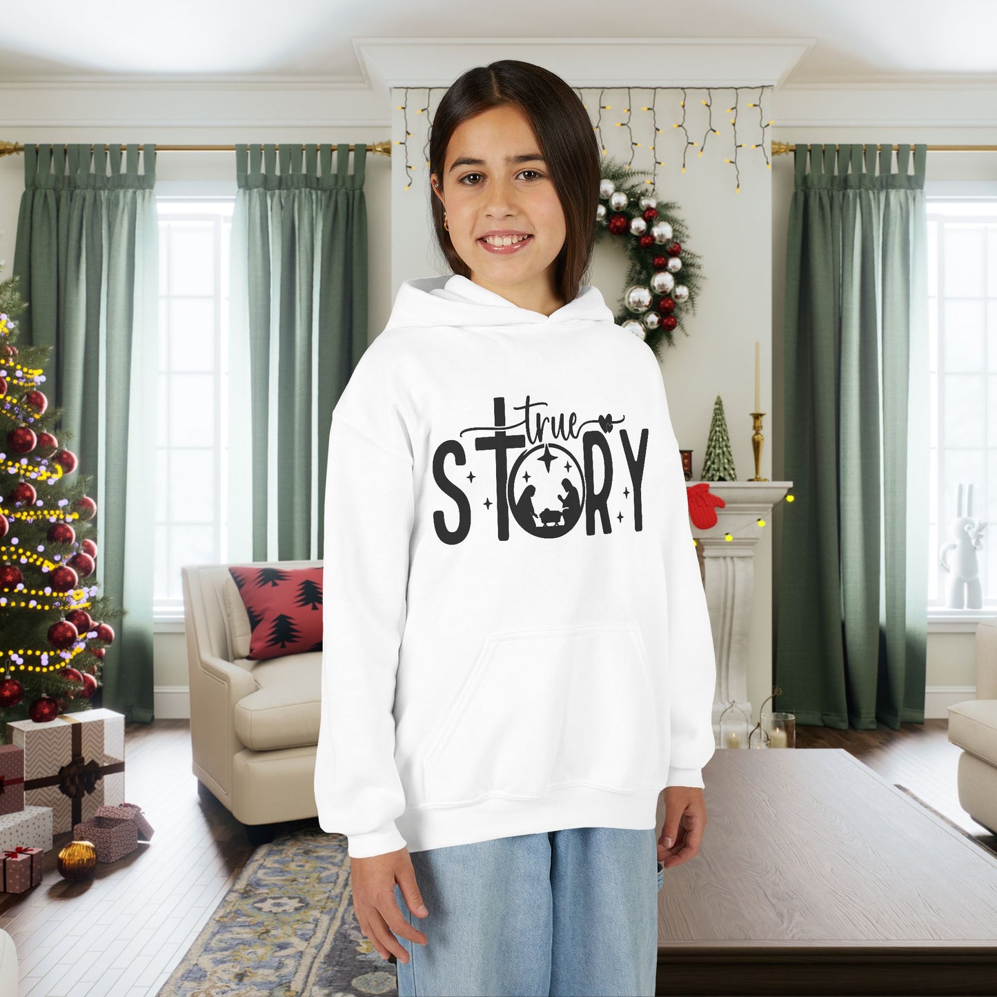True Story (Nativity) Youth Heavy Blend Hoodie