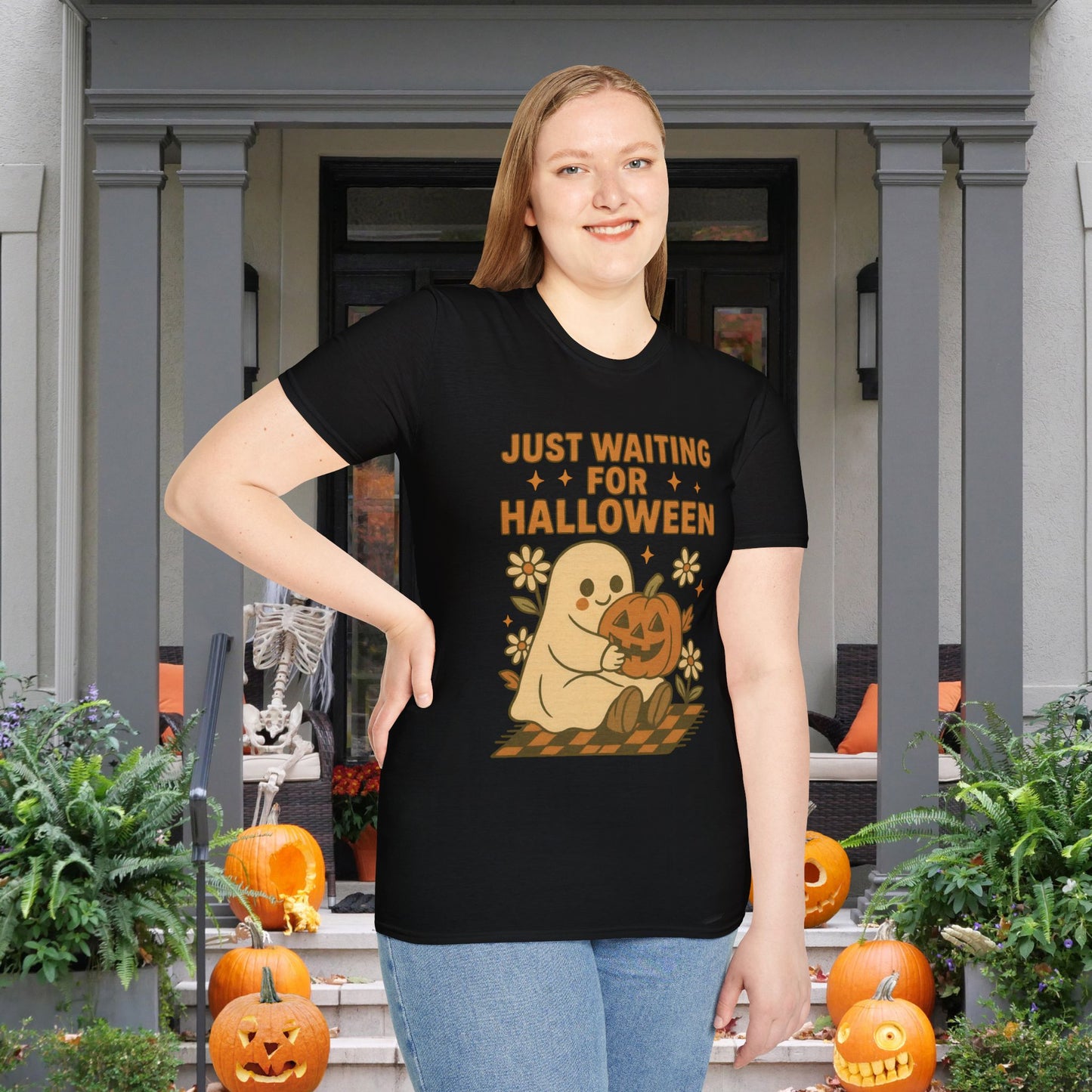 Just Waiting For Halloween Adult T-shirt
