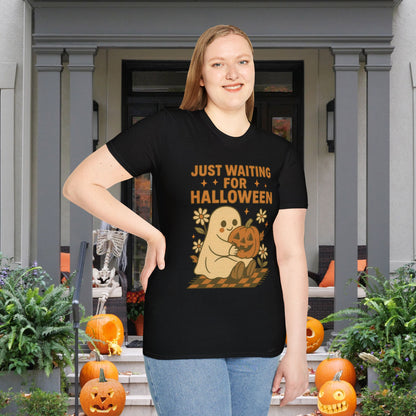 Just Waiting For Halloween Adult T-shirt