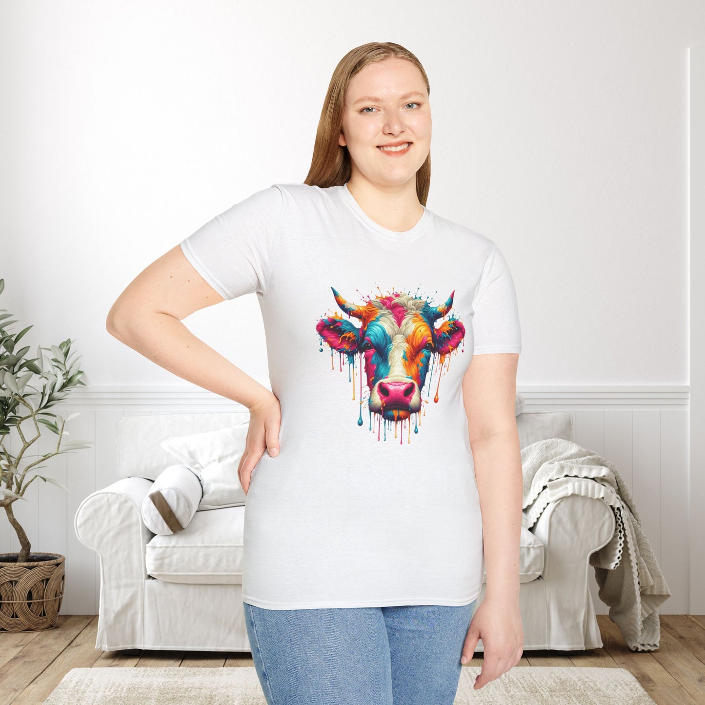 Colorful Cow Adult T-shirt