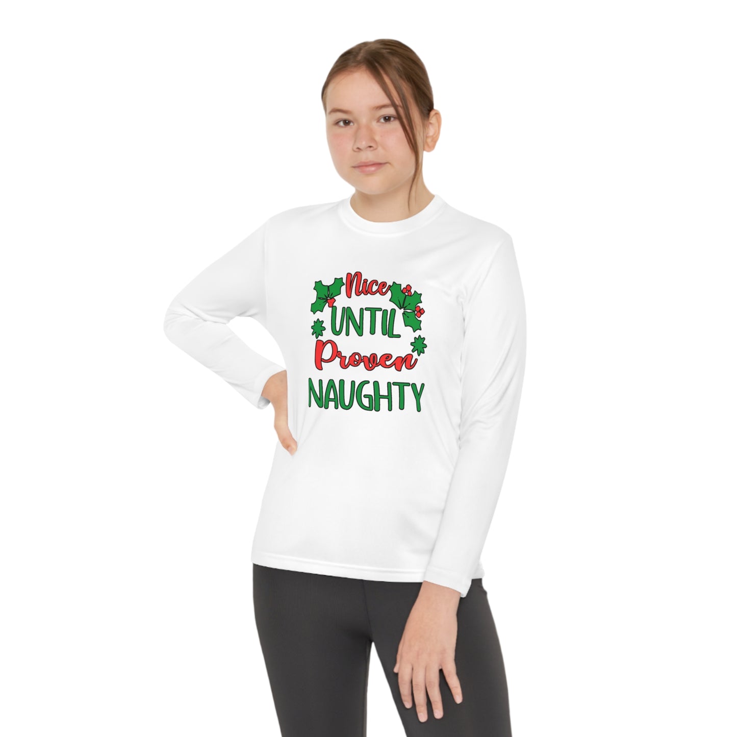 Nice Until Proven Naughty Youth Long Sleeve Tee