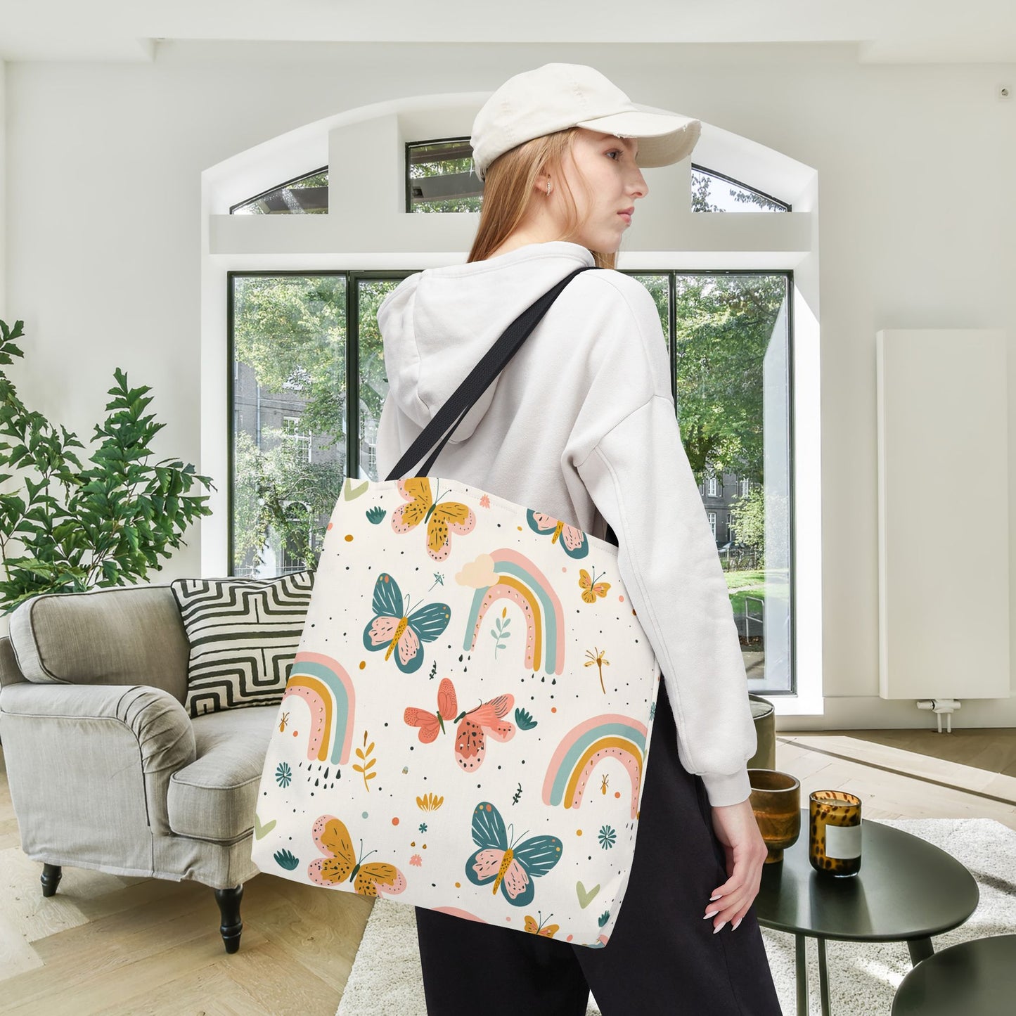 Whispering Wings & Rainbows Canvas Tote Bag