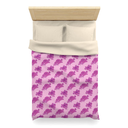 Bubblegum Bloom Peonies Microfiber Duvet Cover