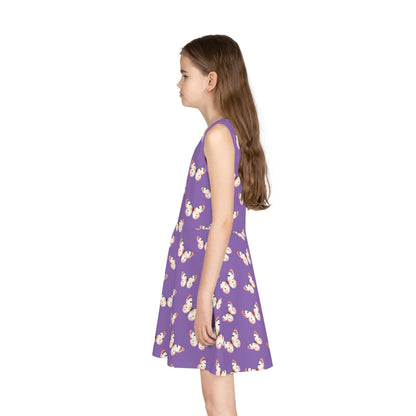 Lavender Flutter Girls' Sleeveless Sundress