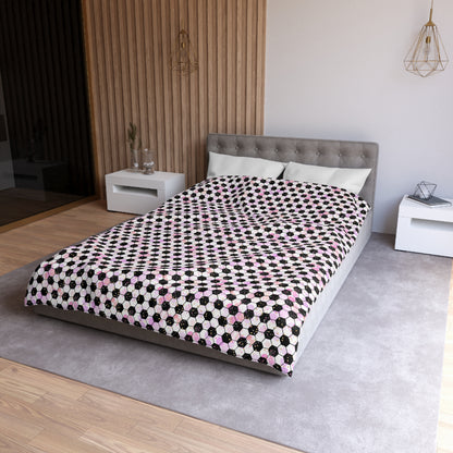 Pink Soccer Fever Microfiber Duvet Cover