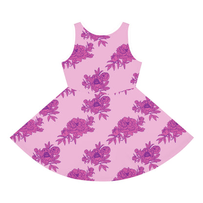 Bubblegum Bloom Peonies Girls' Sleeveless Sundress