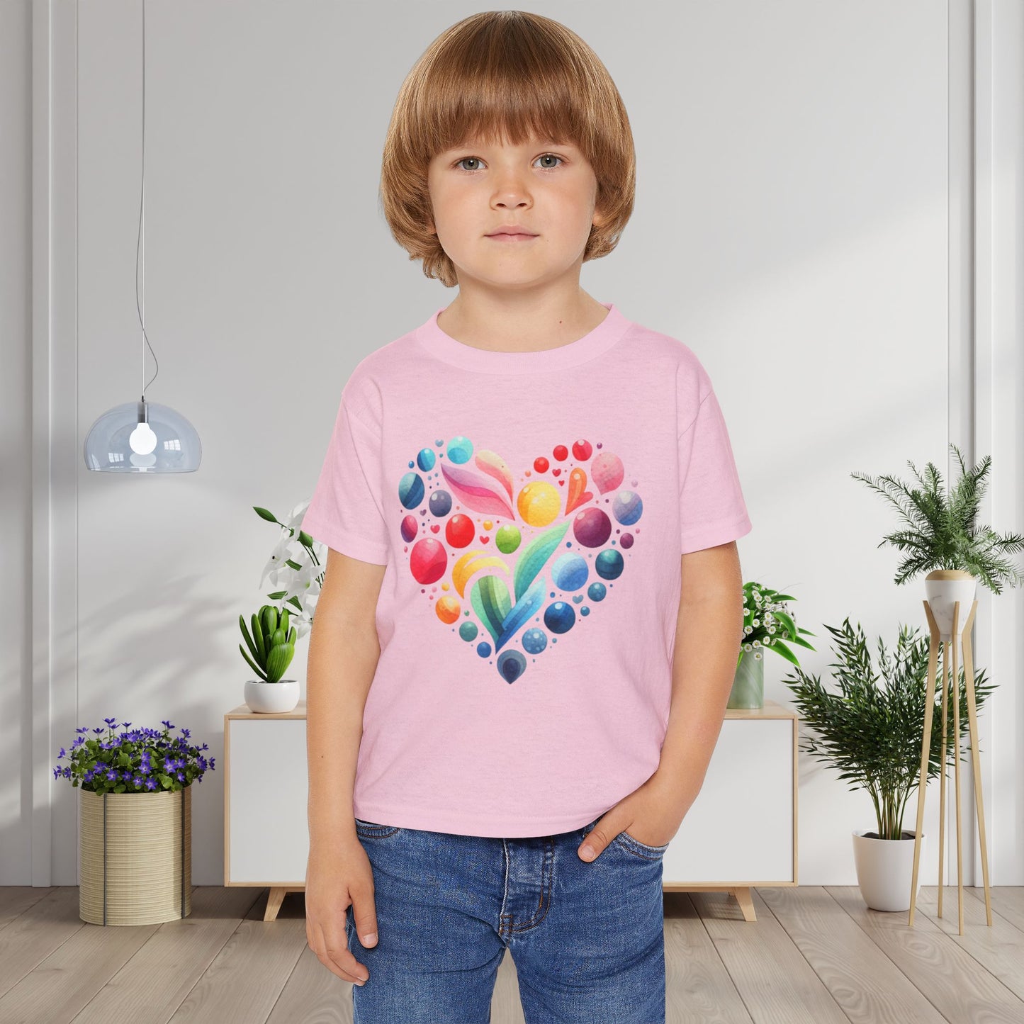 Color Pop Heart Heavy Cotton™ Toddler T-shirt