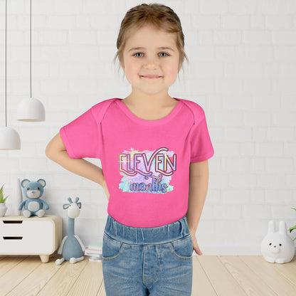 Pastel Wild One Milestone Baby Bodysuit-Eleven Months