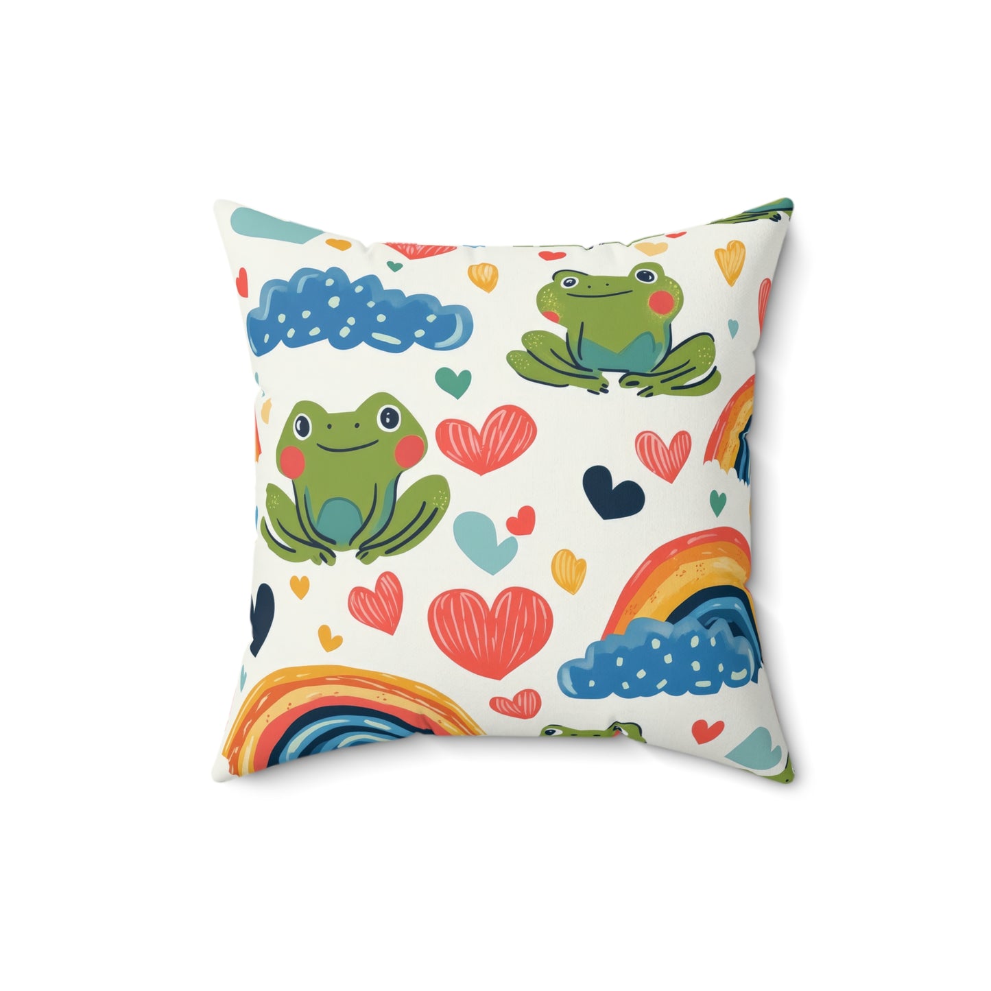 Ribbit Rainbows Throw Pillow