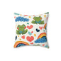Ribbit Rainbows Throw Pillow