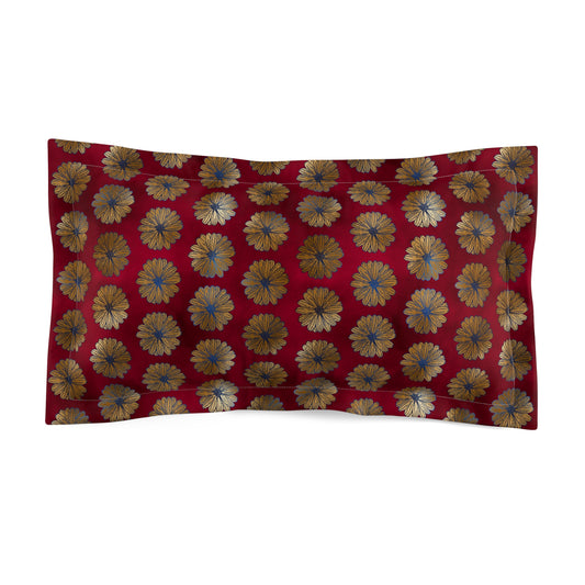 Majestic Crimson Daisies Pillow Sham