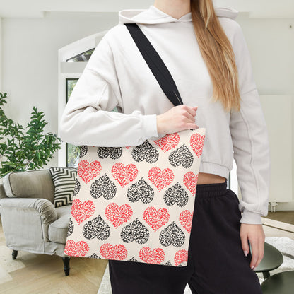 Rustic Hearts Canvas Tote Bag