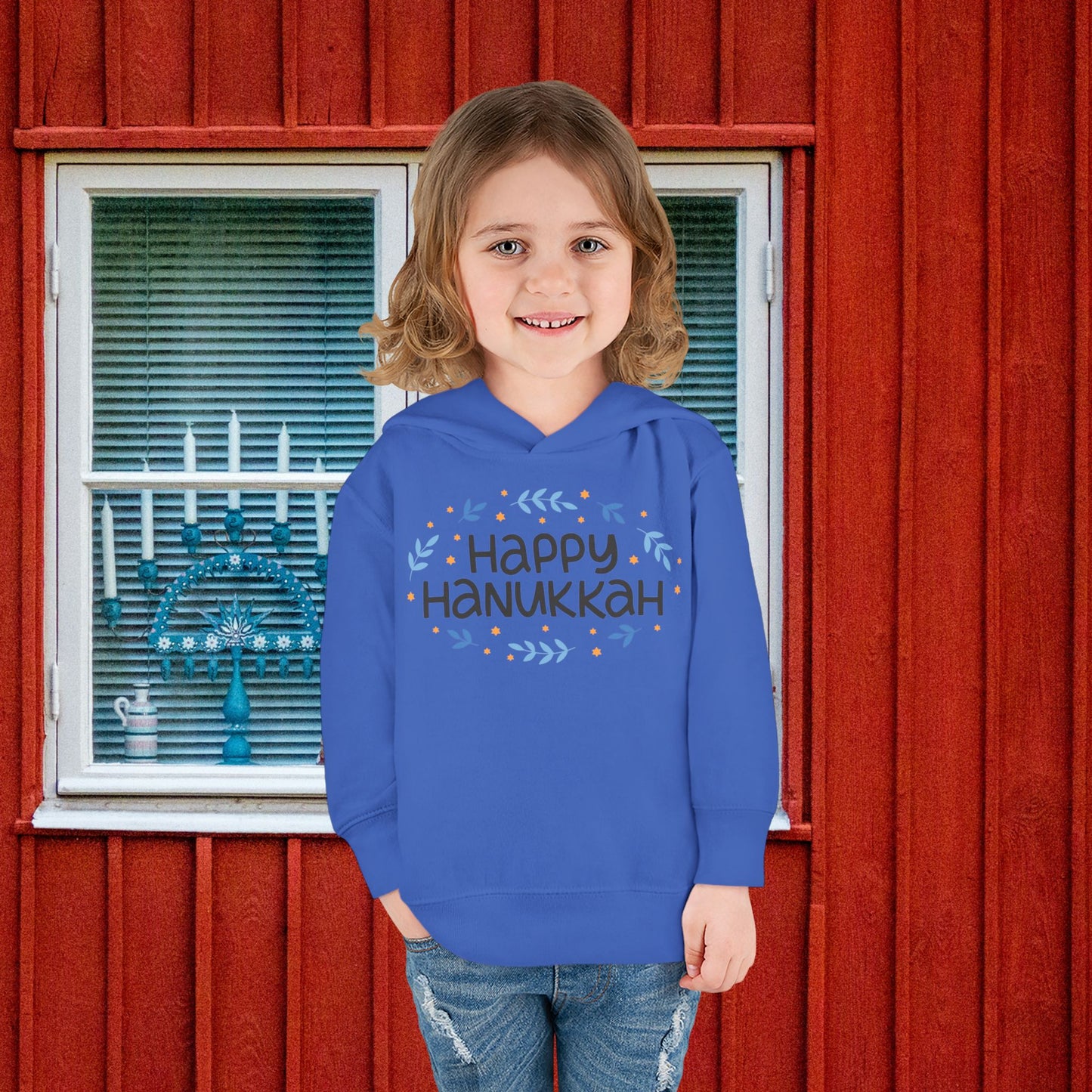 Happy Hanukkah 4 Toddler Pullover Fleece Hoodie