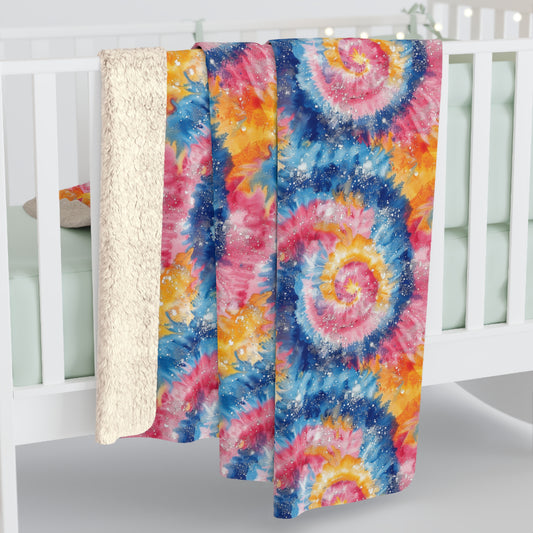 Retro Vortex Sherpa Fleece Blanket