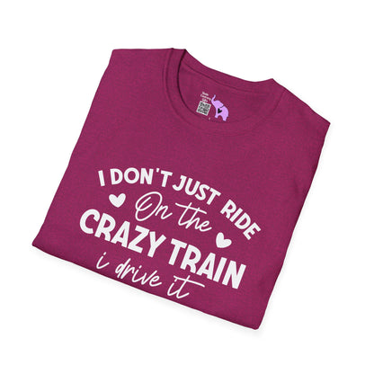 I Don't Just Ride On The Crazy Train...I Drive It Adult T-shirt