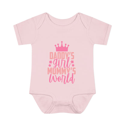 Daddy's Girl Mommy's World Infant Baby Rib Bodysuit
