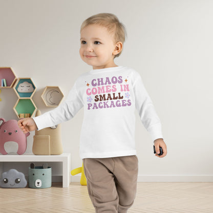 Chaos Comes In Small Packages Toddler Long Sleeve Tee