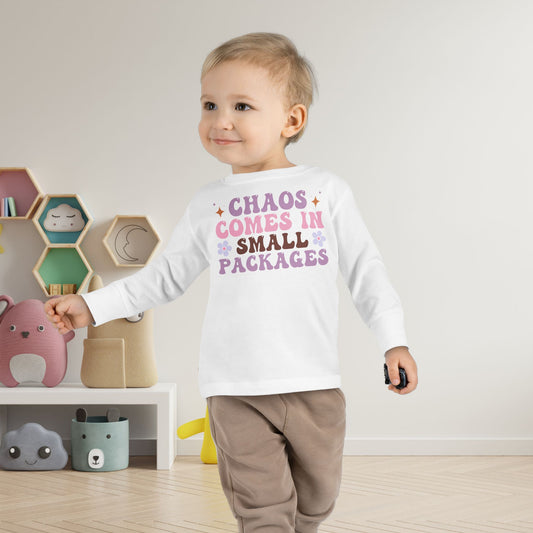 Chaos Comes In Small Packages Toddler Long Sleeve Tee