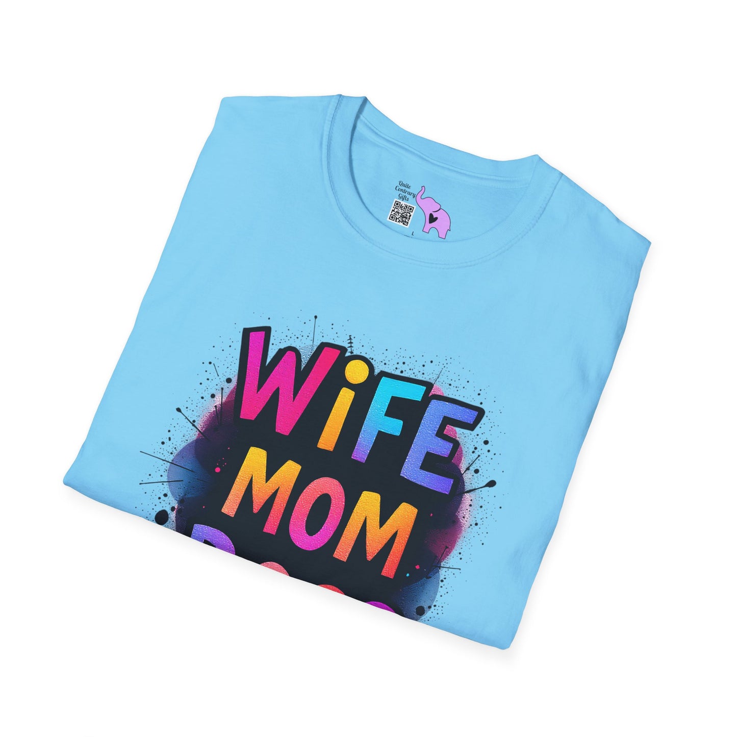 Wife Mom Boss (Primary Colors) Adult T-shirt