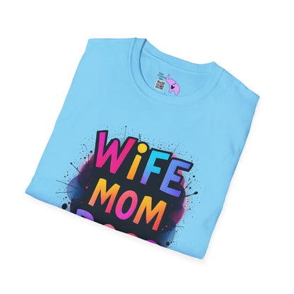 Wife Mom Boss (Primary Colors) Adult T-shirt