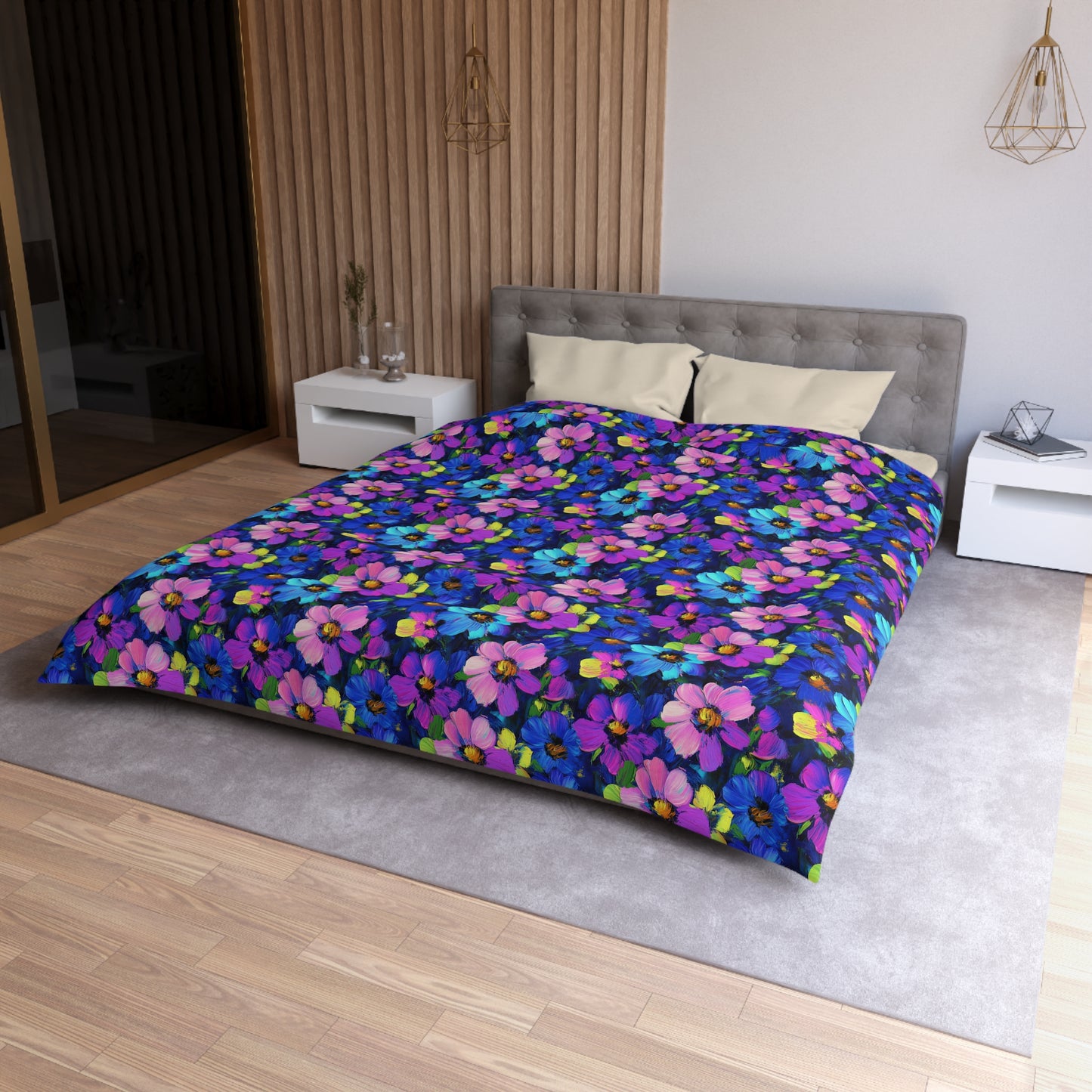 Watercolor Daisies Microfiber Duvet Cover