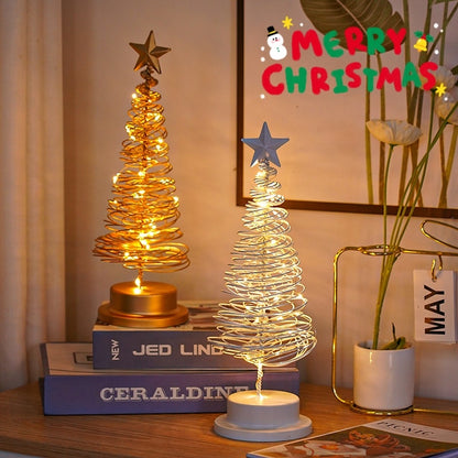 Metal LED Spiral Christmas Tree Table Ornament