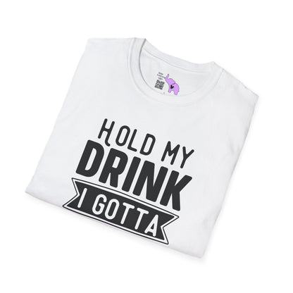 Hold My Drink I Gotta Pet This Dog Adult T-shirt